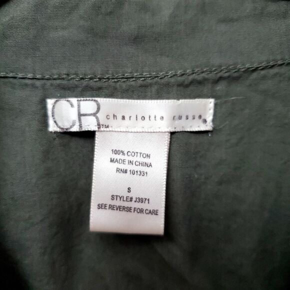 Charlotte Russe Zip Up Top Olive Green Size Small - Picture 3 of 7